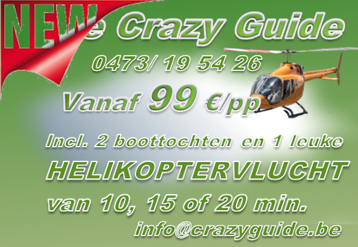 Een helikoptervlucht met the Crazy Guide